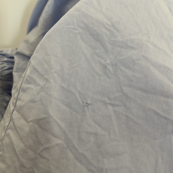 Karen Millen Quarter Balloon Sleeves Blue Button Up Shirt Top K4 - Picture 11 of 13